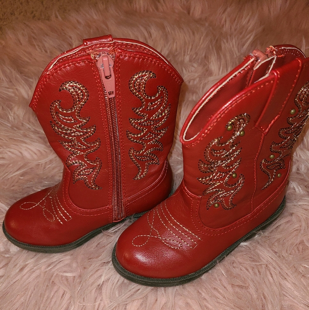 Cat & Jack Girls Cow Girl Boots